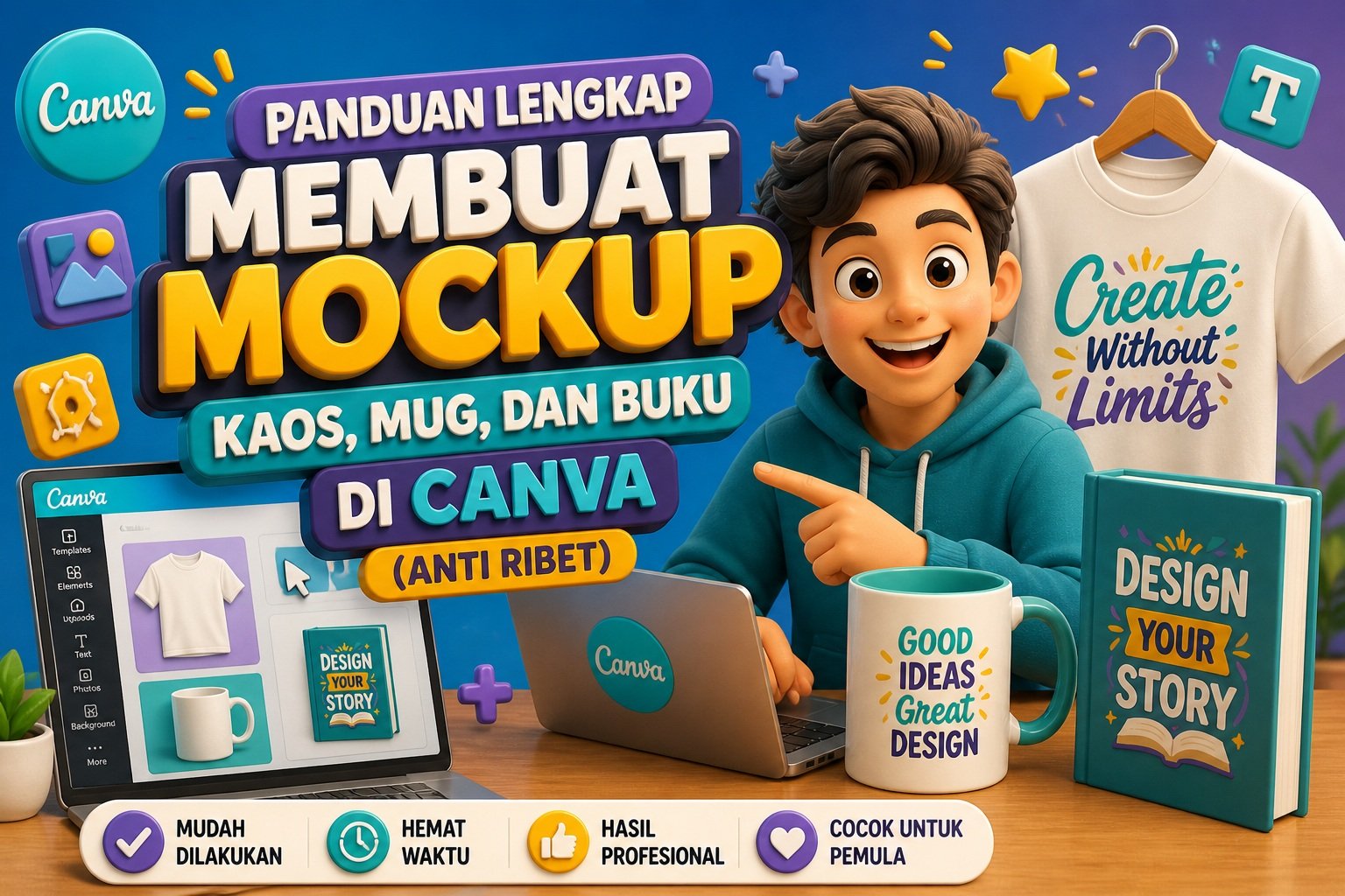 Panduan Lengkap Membuat Mockup Kaos, Mug, dan Buku di Canva (Anti Ribet)