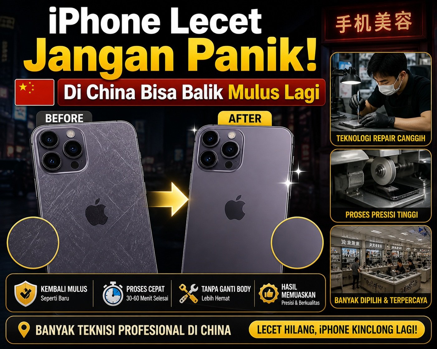iPhone Lecet Jangan Panik! Di China Bisa Balik Mulus Lagi