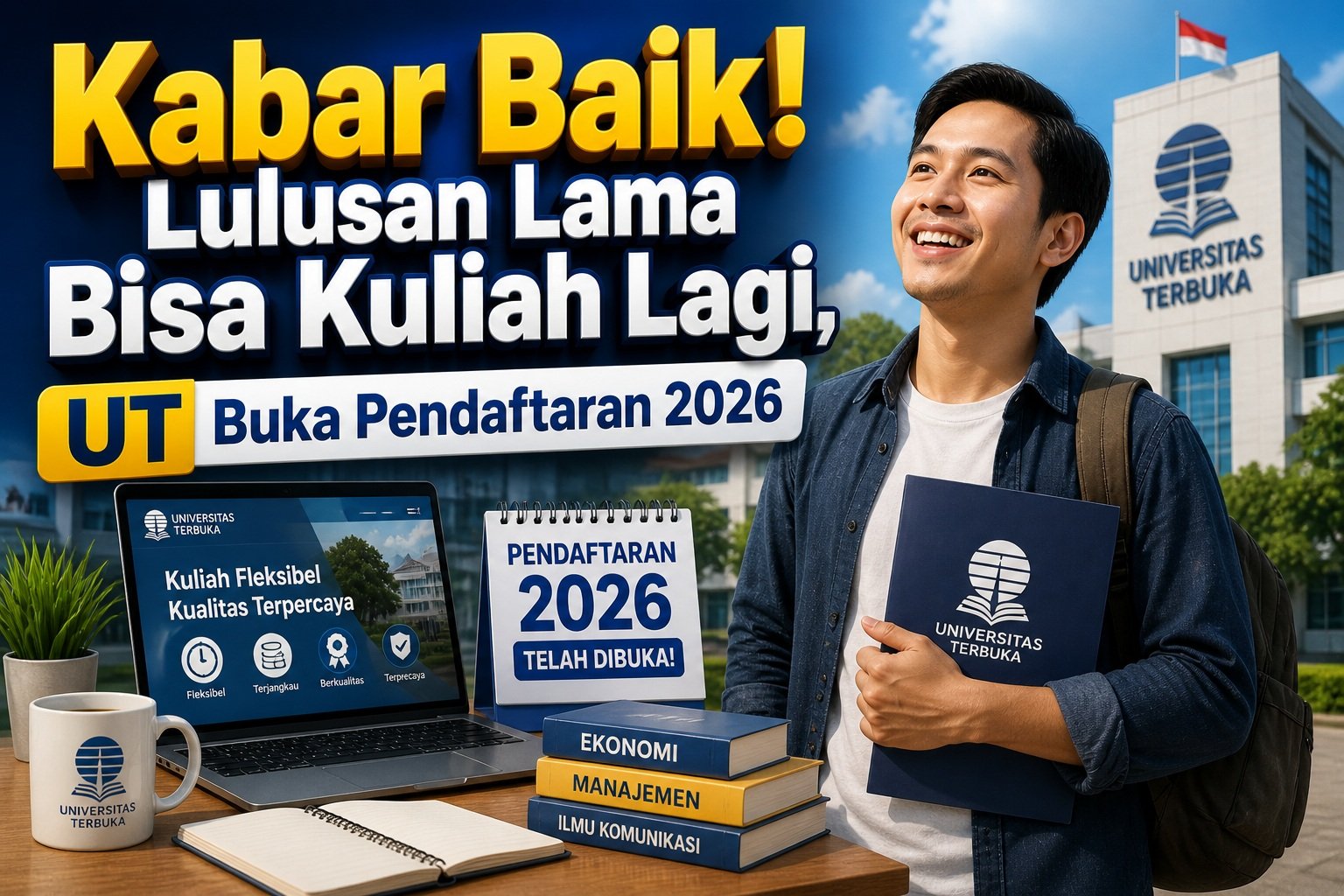 Kabar Baik! Lulusan Lama Bisa Kuliah Lagi, UT Buka Pendaftaran 2026