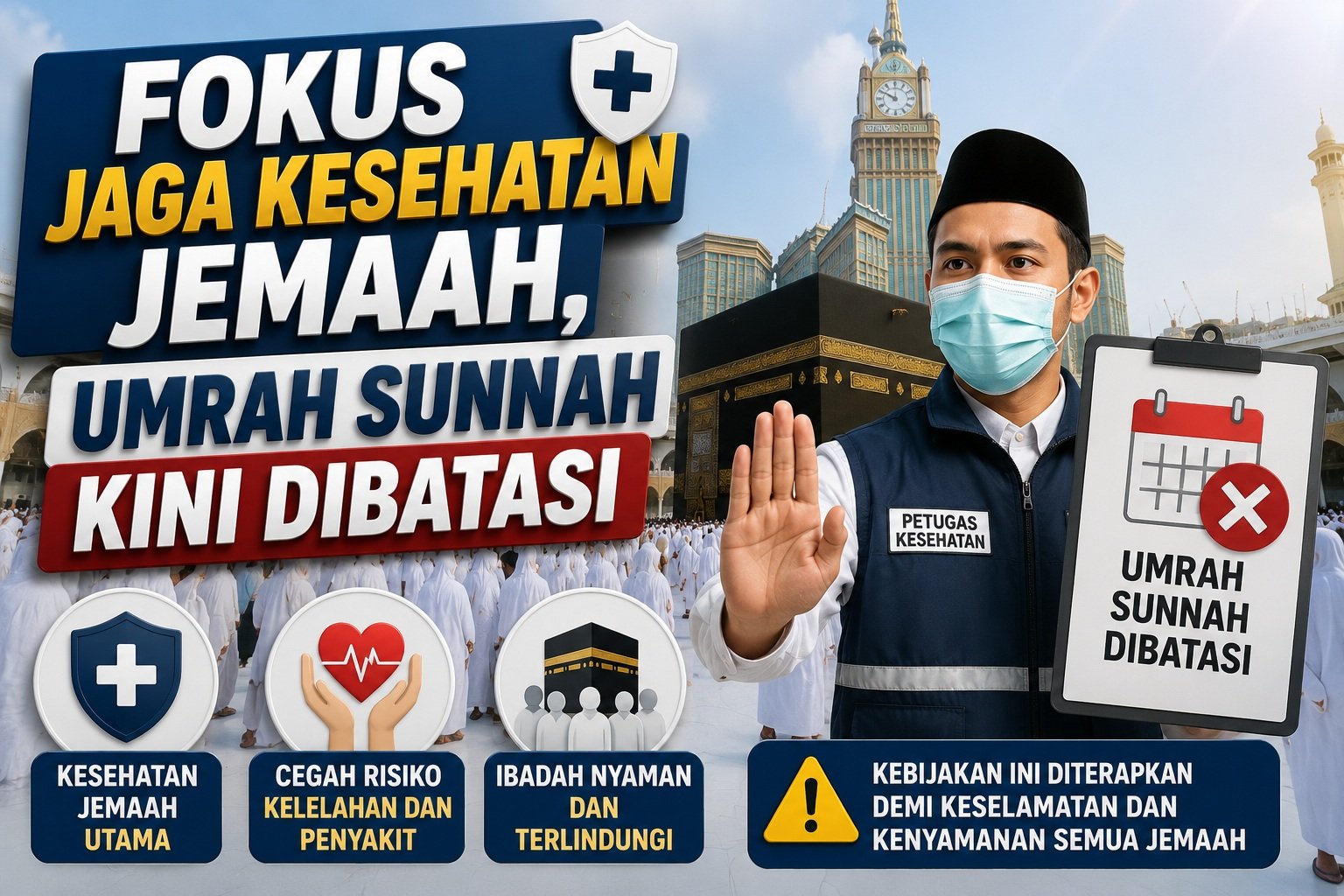 Fokus Jaga Kesehatan Jemaah, Umrah Sunnah Kini Dibatasi