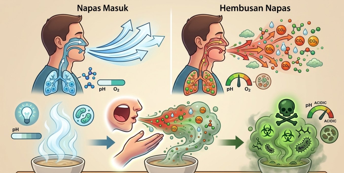 Sains di Balik Larangan Meniup Makanan Panas: Mengapa Hembusan Napas Kita Bisa Mengubah Uap Menjadi Racun?