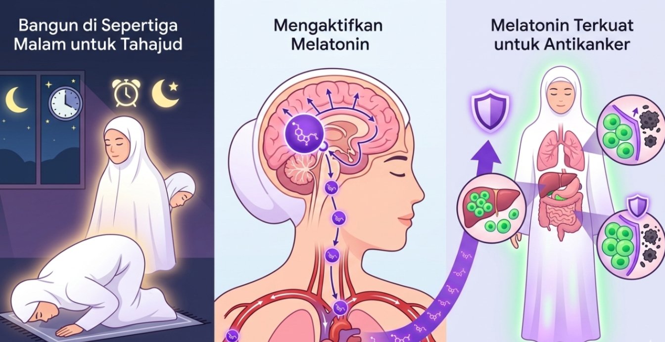 Rahasia Shalat Tahajud: Bagaimana Bangun di Sepertiga Malam Mengaktifkan Hormon Melatonin Terkuat untuk Antikanker