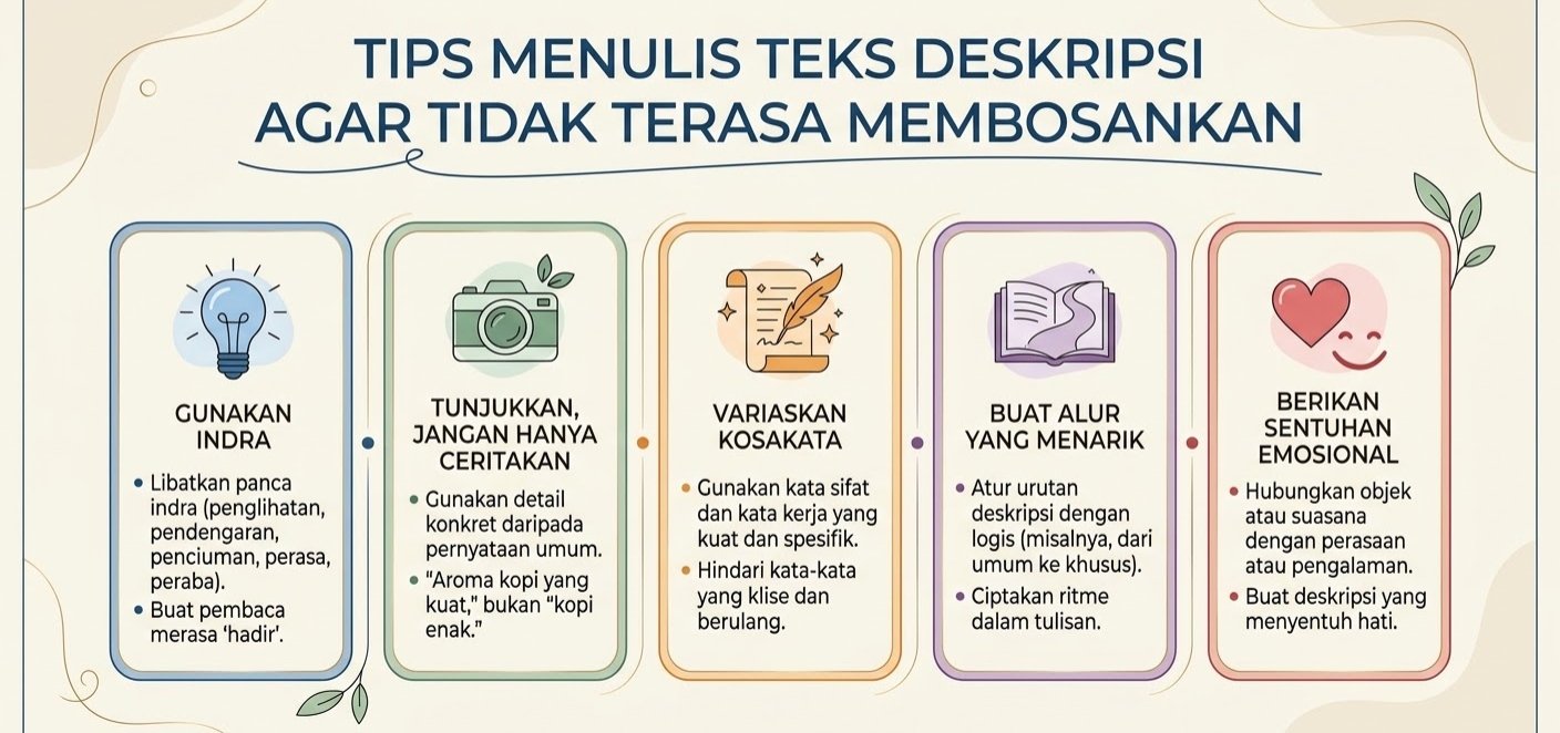 Tips Menulis Teks Deskripsi agar Tidak Terasa Membosankan