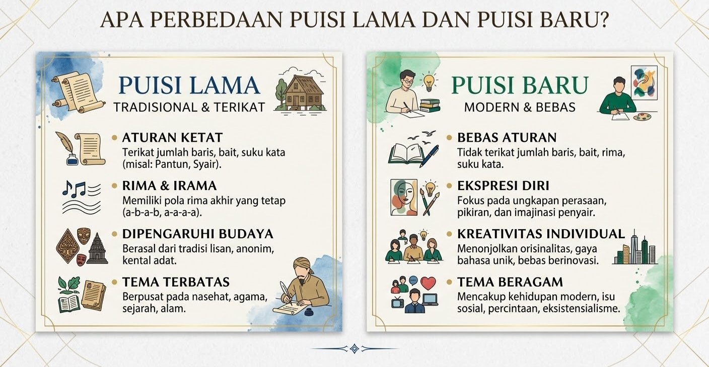 Apa Perbedaan Puisi Lama dan Puisi Baru?