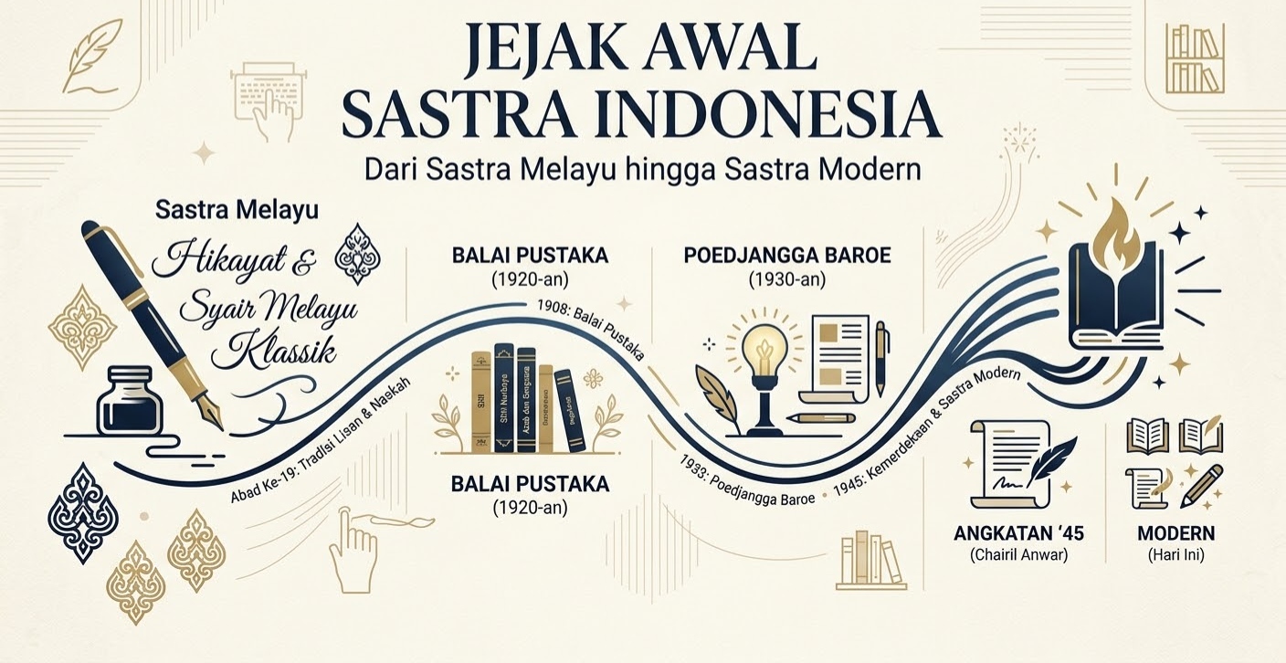 Jejak Awal Sastra Indonesia: Dari Sastra Melayu hingga Sastra Modern