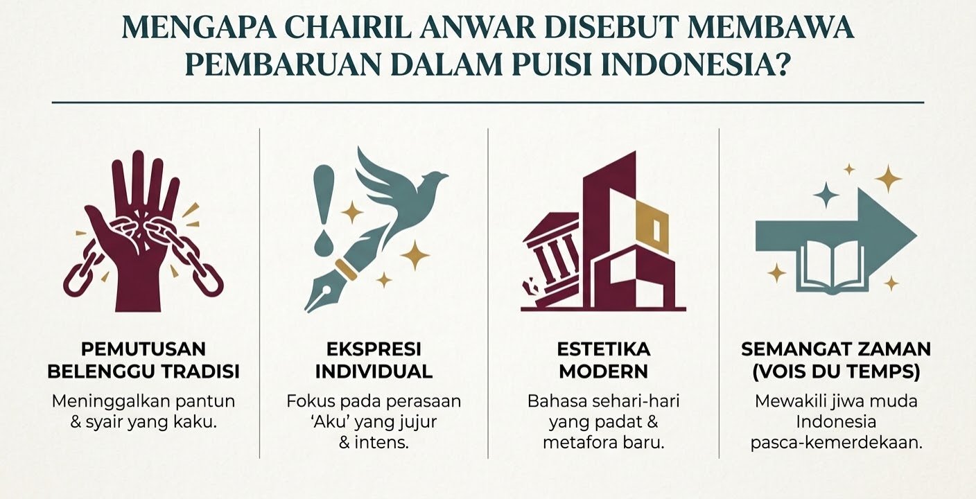 Mengapa Chairil Anwar Disebut Membawa Pembaruan dalam Puisi Indonesia?