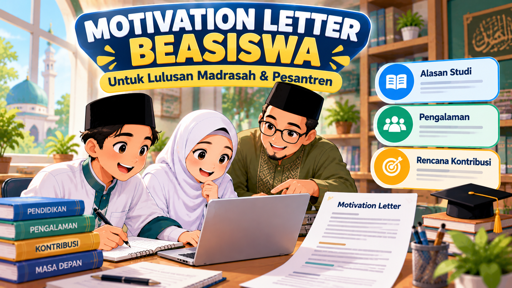 Contoh Motivation Letter Beasiswa untuk Lulusan Madrasah dan Pesantren