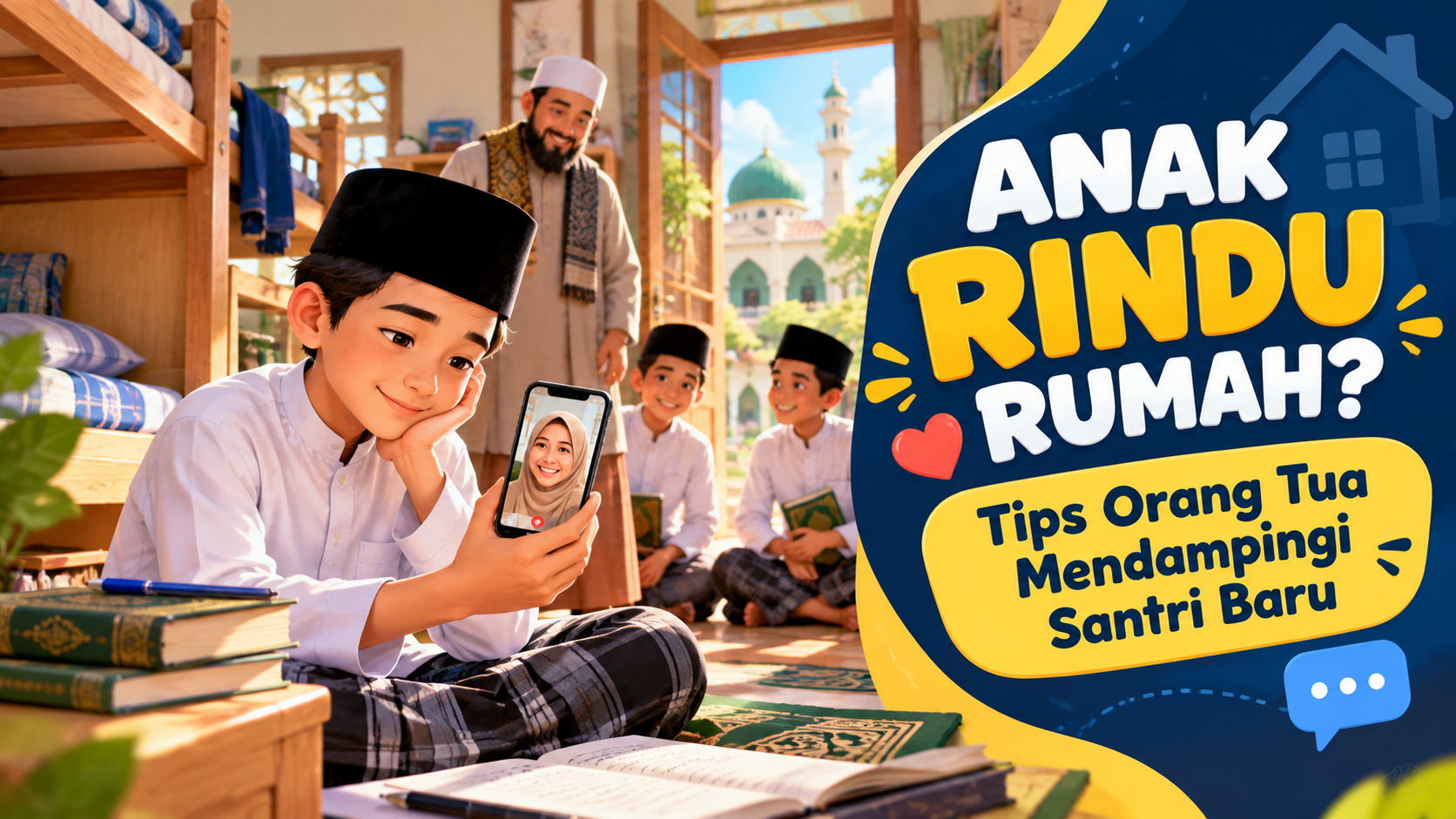 Anak Baru Masuk Pesantren dan Sering Rindu Rumah? Ini Cara Orang Tua Mendampinginya