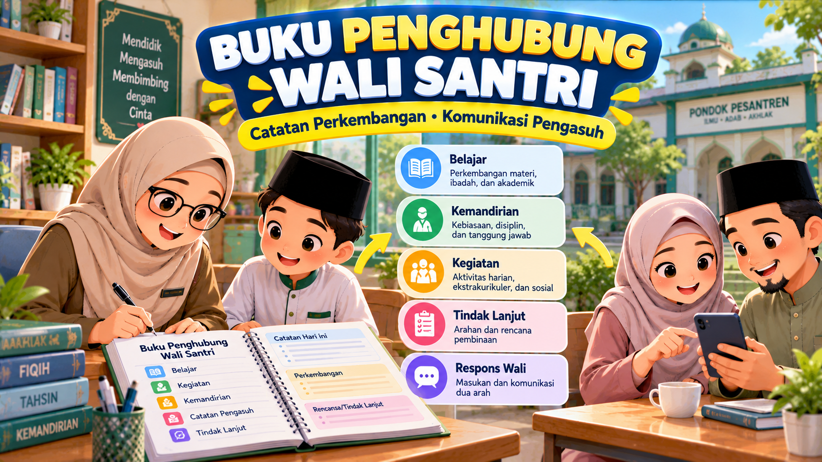 Contoh Buku Penghubung Wali Santri dan Pengasuh untuk Memantau Perkembangan Anak