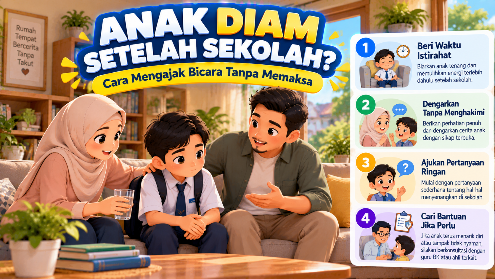 Anak Sering Diam Setelah Pulang Sekolah? Cara Mengajak Bicara Tanpa Memaksa