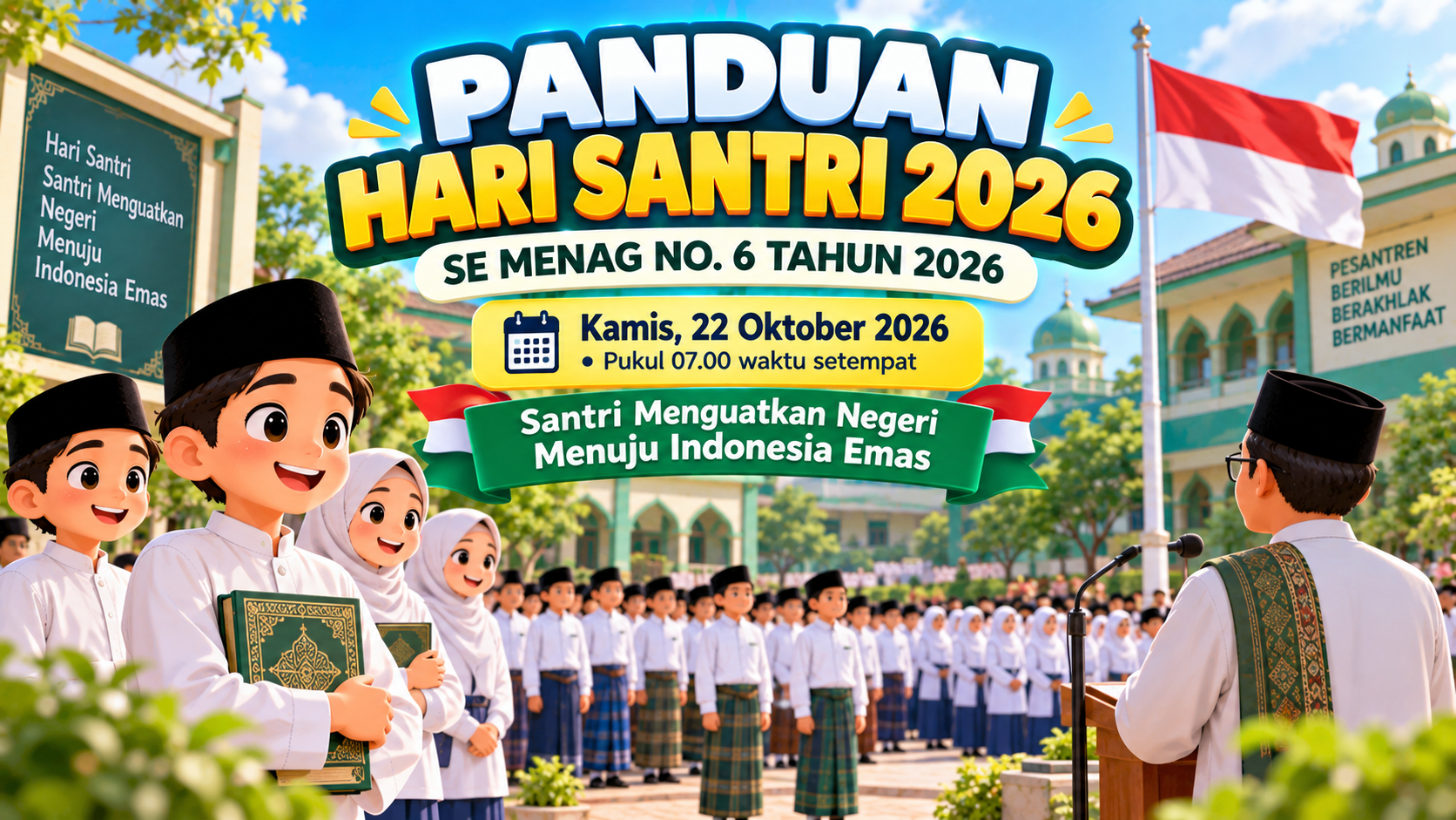 Panduan Upacara Hari Santri untuk Sekolah dan Pesantren Berdasrkan SE Menteri Agama Nomor 6 Tahun 2026