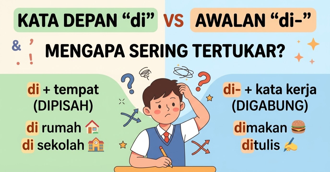 Kata Depan “di” dan Awalan “di-”: Mengapa Sering Tertukar?