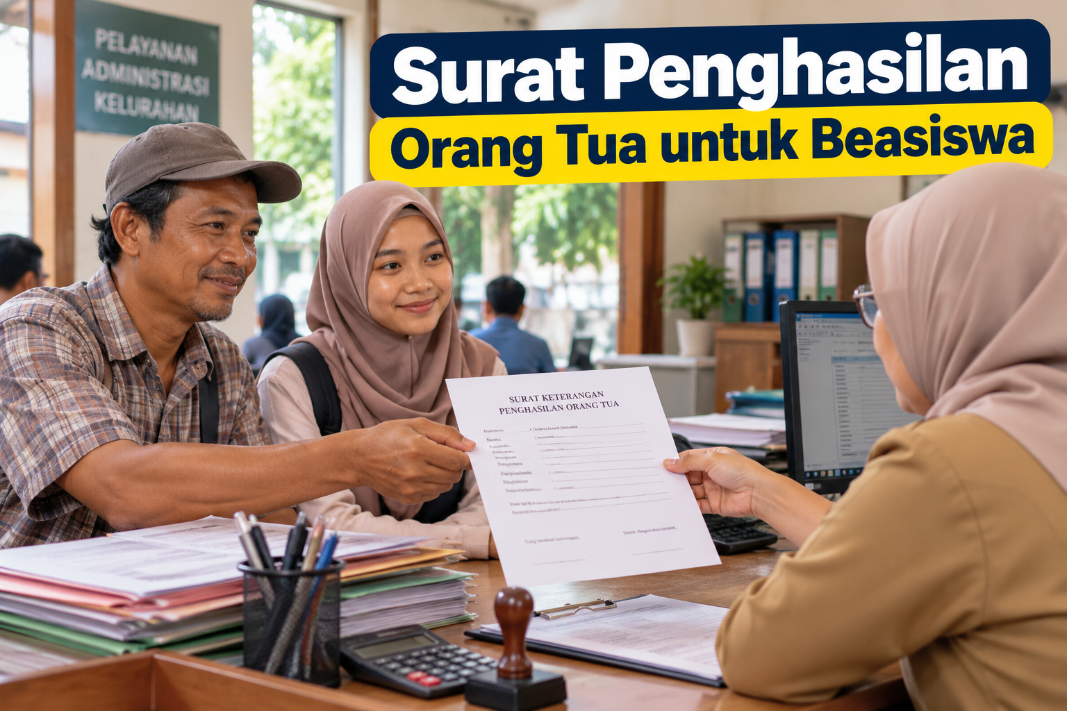 Contoh Surat Keterangan Penghasilan Orang Tua untuk Beasiswa bagi Pekerja Informal