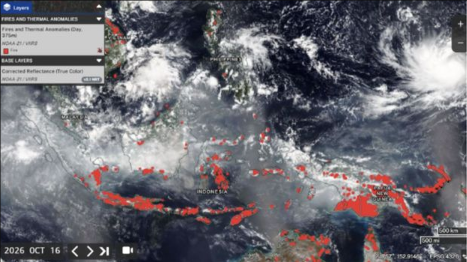 NASA Ungkap Potret Mengerikan Karhutla Indonesia dari Luar Angkasa, Asap Terdeteksi hingga Negara Tetangga