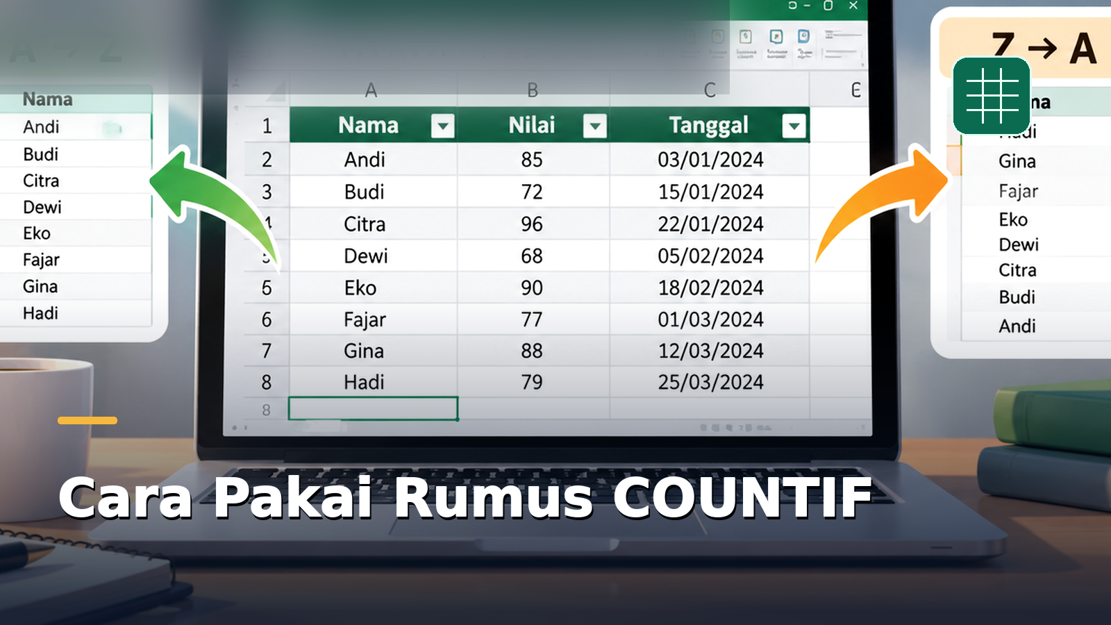Cara Menggunakan Rumus COUNTIF di Excel untuk Menghitung Data Sesuai Kriteria