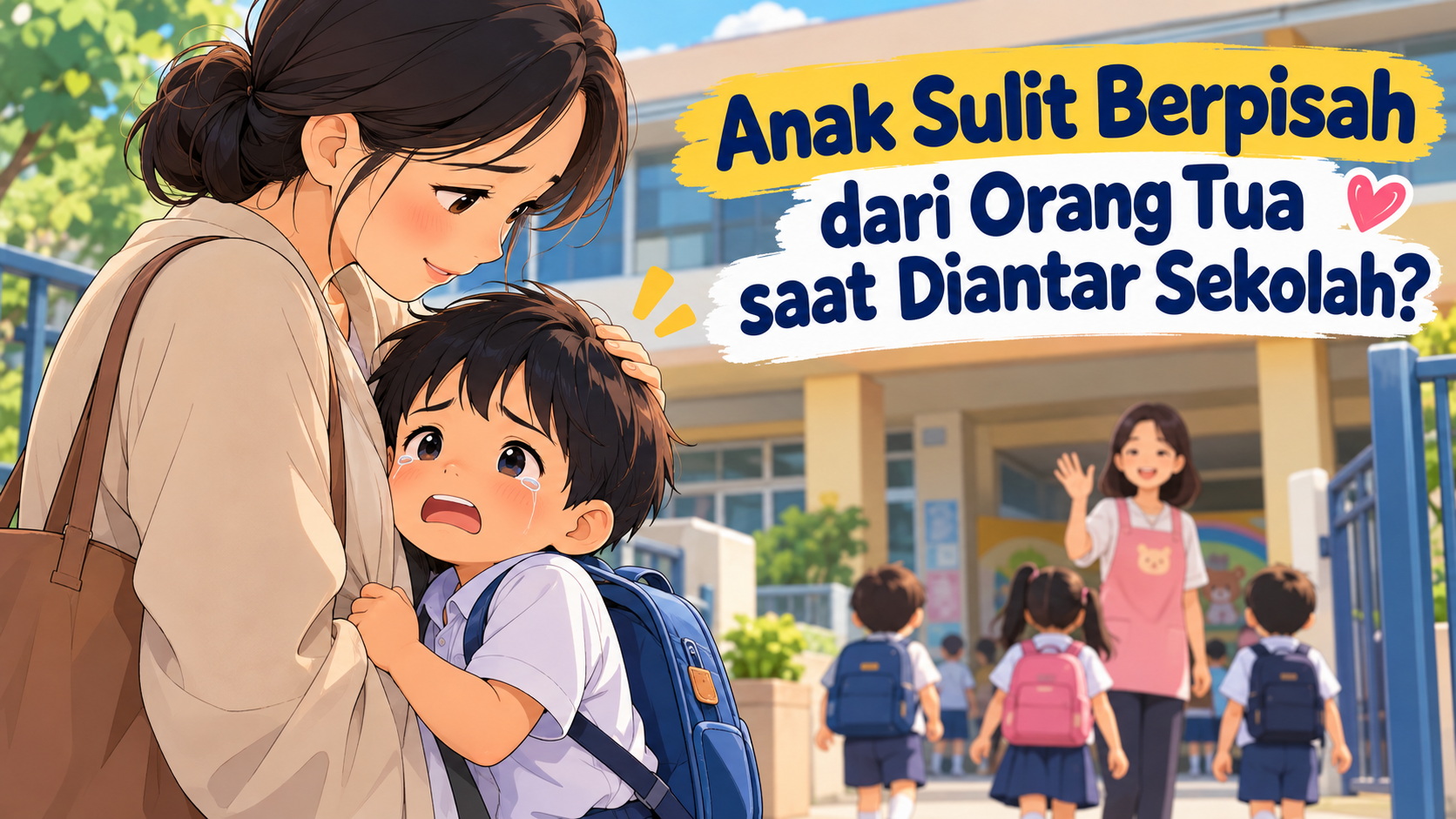 Anak Sulit Berpisah dari Orang Tua saat Diantar Sekolah? Cara Membangun Rutinitas Perpisahan
