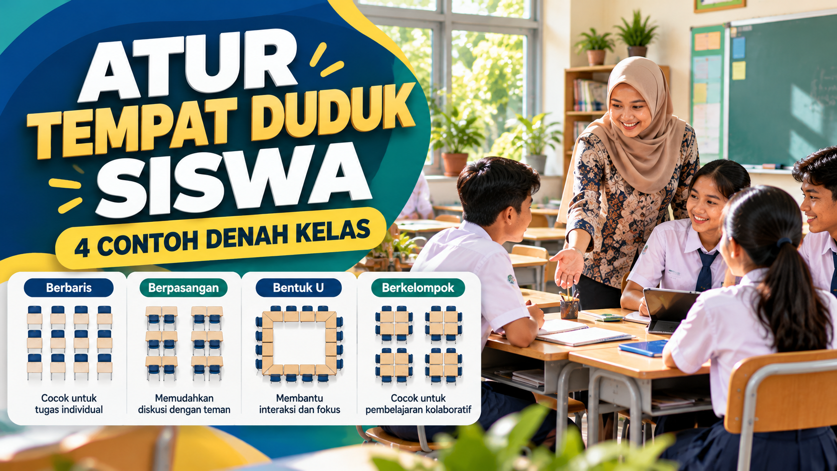 Cara Mengatur Tempat Duduk Siswa agar Kelas Lebih Kondusif, Lengkap dengan Contoh Denah