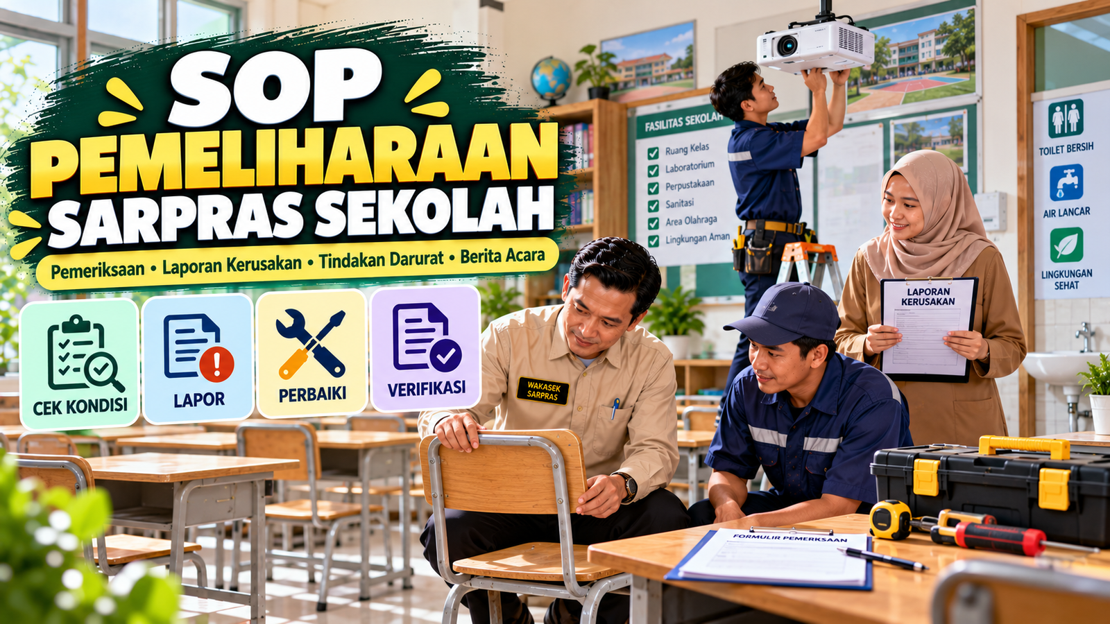 SOP Pemeliharaan dan Penanganan Kerusakan Sarpras Sekolah, Lengkap dengan Formulir dan Berita Acara