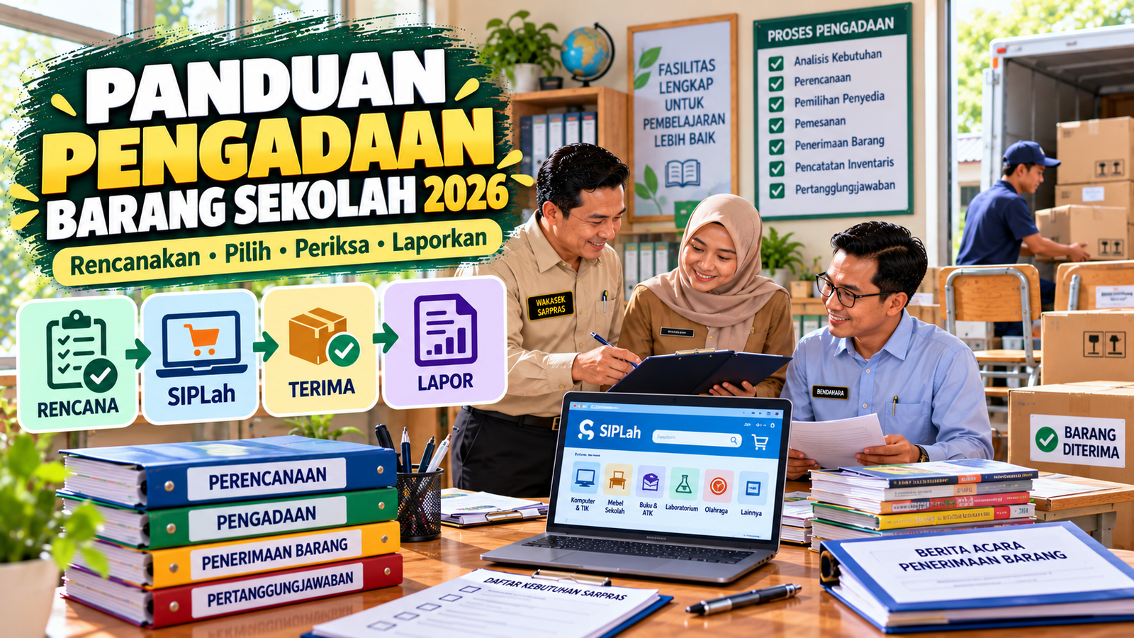 Panduan Pengadaan Barang Sekolah 2026: SIPLah, Penerimaan Barang, dan Pertanggungjawaban
