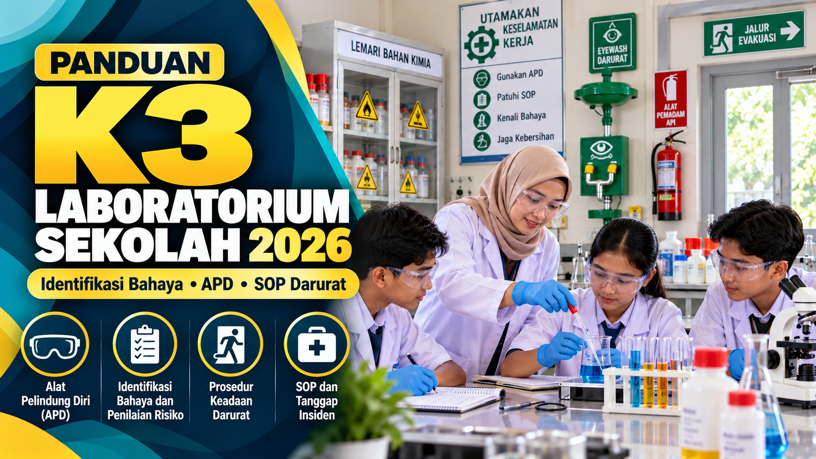 Panduan K3 Laboratorium Sekolah 2026: Identifikasi Bahaya, APD, SOP Keselamatan, dan Contoh Format