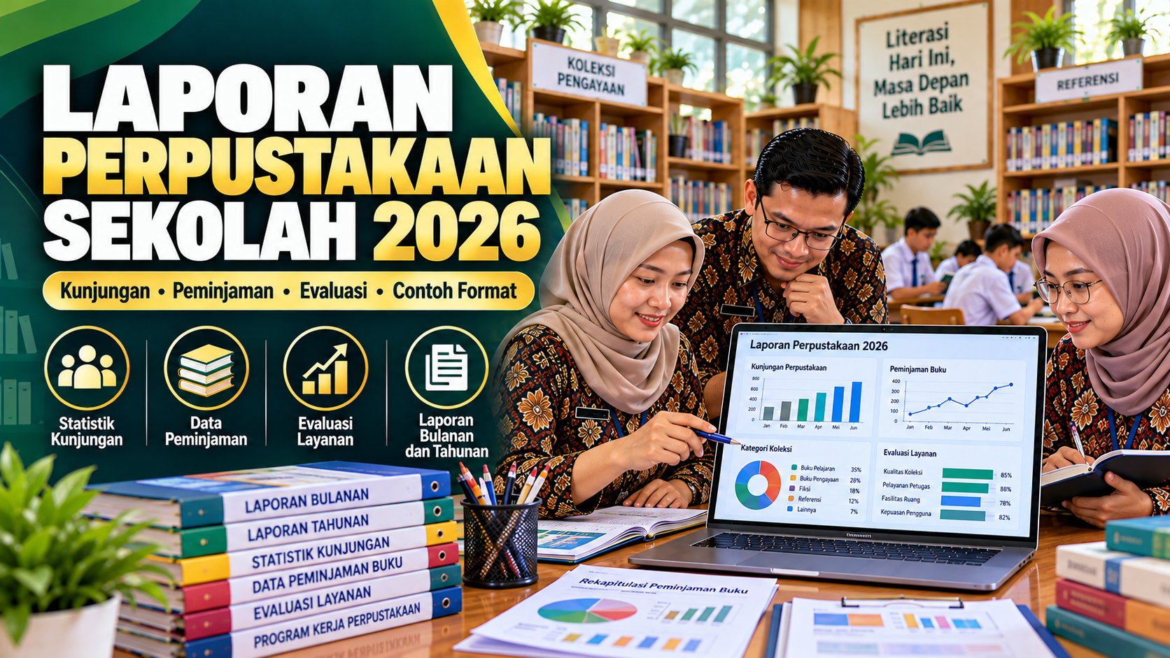 Panduan Laporan Perpustakaan Sekolah 2026: Statistik Kunjungan, Peminjaman, Evaluasi, dan Contoh Format