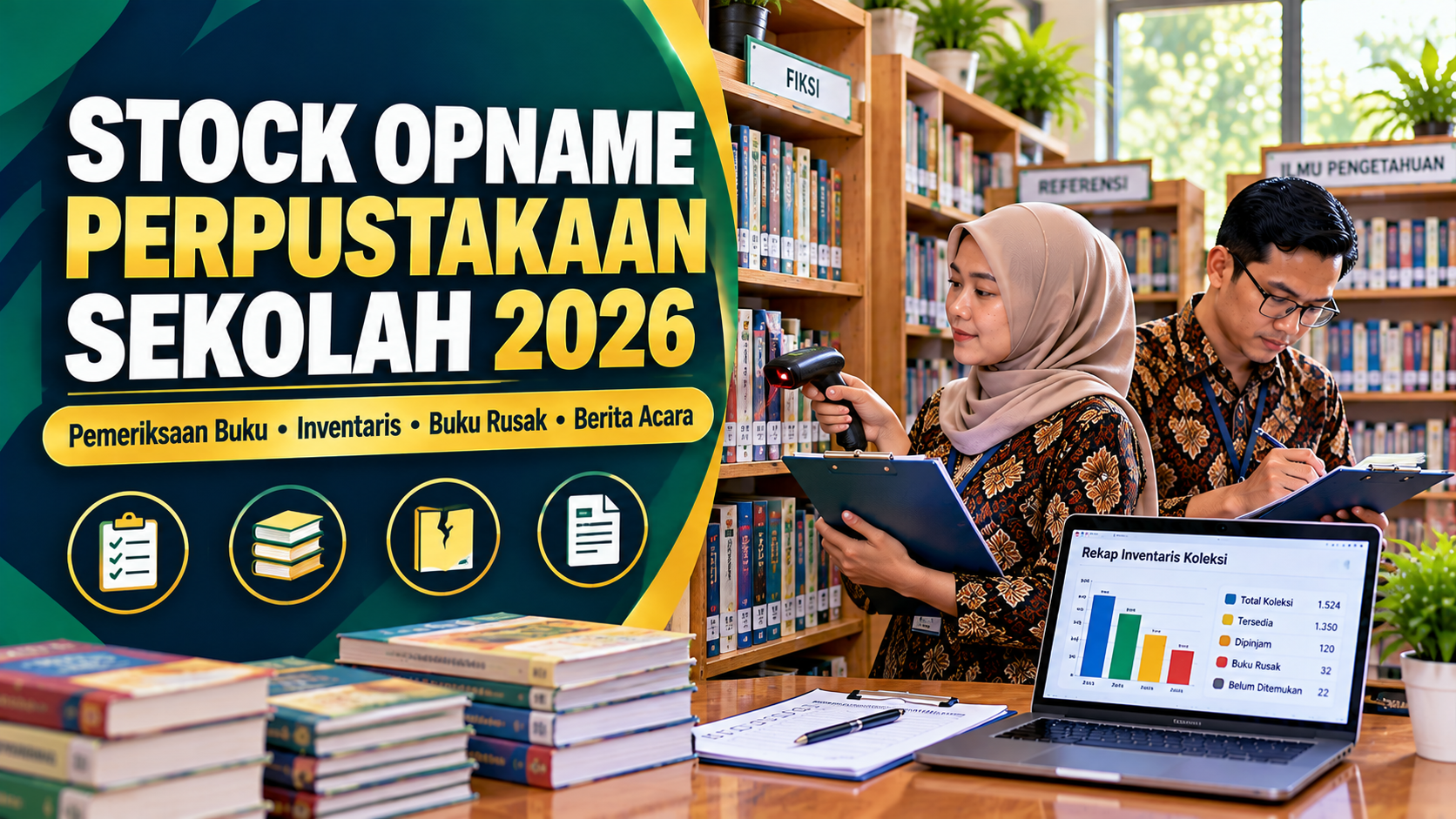 Panduan Stock Opname Perpustakaan Sekolah 2026: Pemeriksaan Buku, Kerusakan, Berita Acara, dan Contoh Format