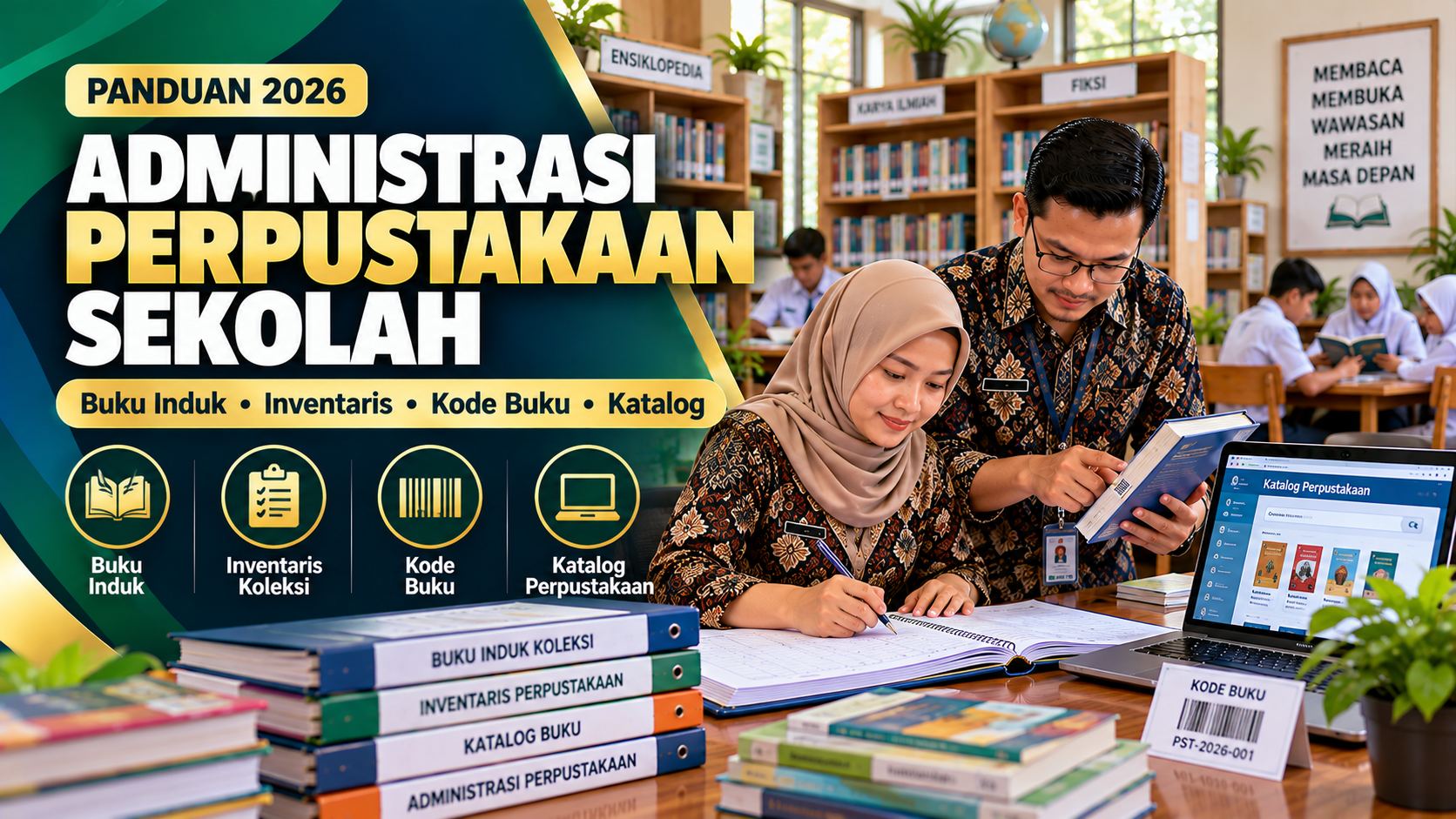 Panduan Administrasi Perpustakaan Sekolah 2026: Buku Induk, Inventaris Koleksi, Kode Buku, dan Contoh Format
