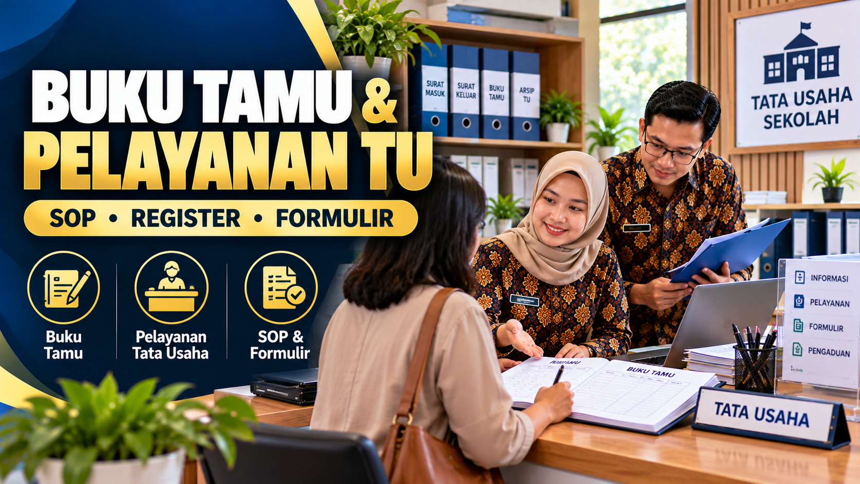 Panduan Buku Tamu dan Pelayanan Tata Usaha Sekolah 2026: SOP, Buku Register, dan Contoh Formulir